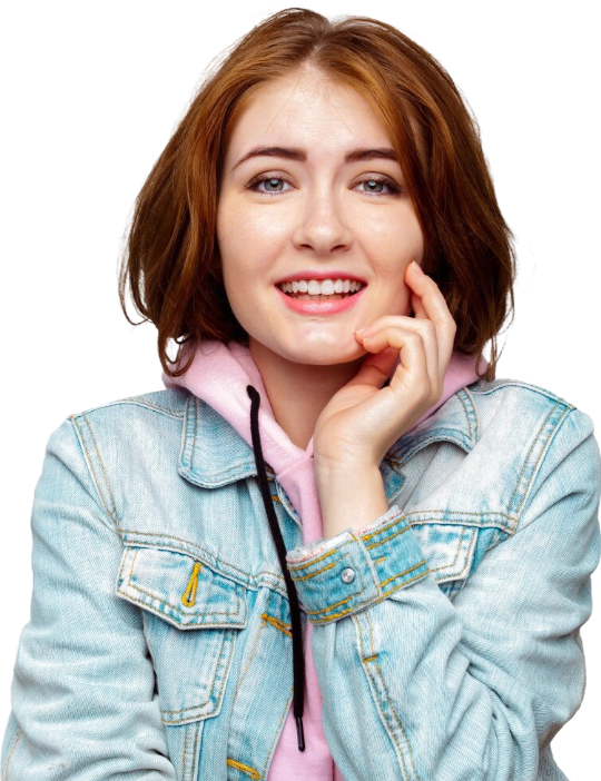 A girl with the smiling face after dental treatment